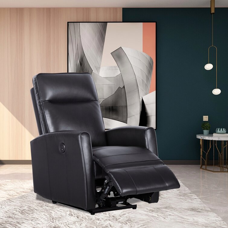 Leather Power Recliner With Usb Port